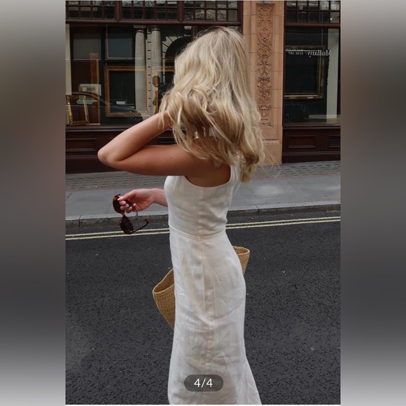 COMMENSE Woman’s White Cotton & Linen Sleeveless Dress, Size L, NWT - Picture 3 of 3